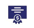 Hand holding a bag of money icon
