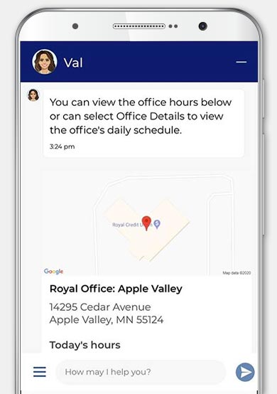 Meet Val®, Royal Credit Union's Virtual Assistant! | Royal Credit Union