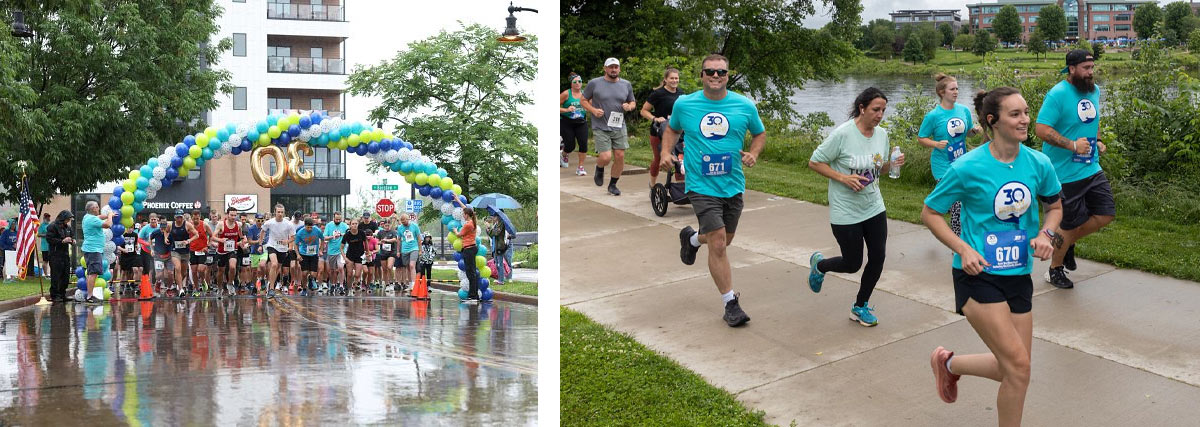 Photos from the event of the starting line and runners