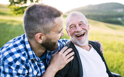 Father and son enjoying time together